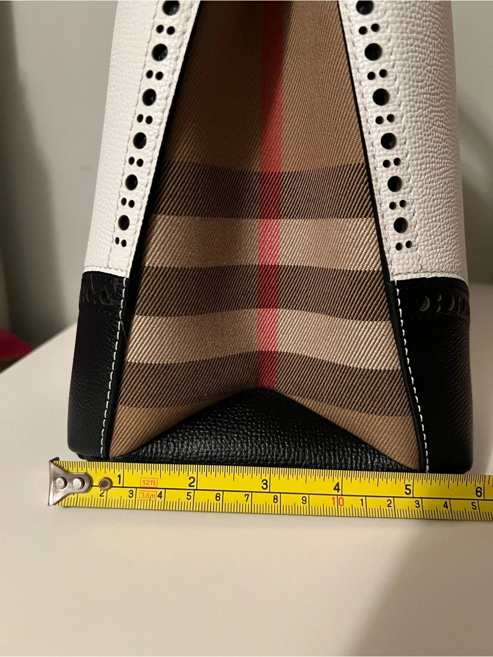 Burberry Black & White Leather Tote